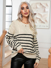 Pull décontracté à manches longues et boutons pour femme